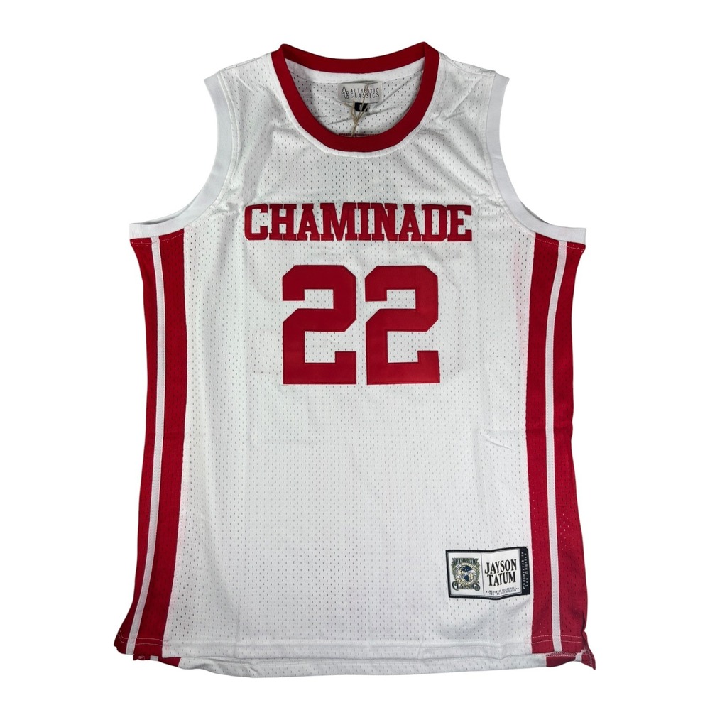 Authentic Classics Jayson Tatum Chaminade High School Jersey White Red Large NEW